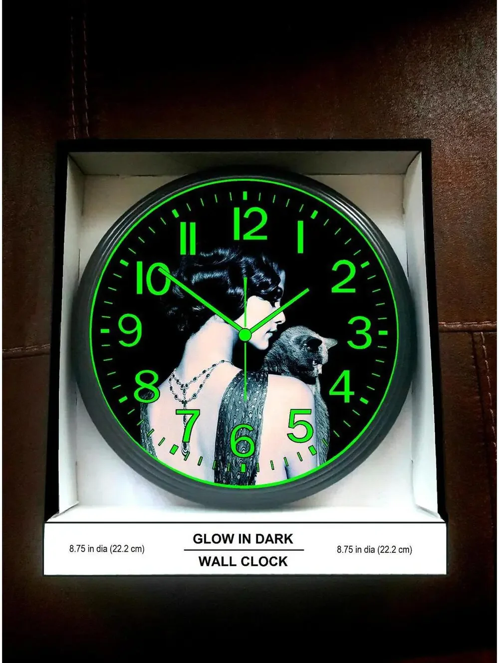 Cat Glow in the Dark Wall Clock Game Room Living Room Cat Wall Clock NEW